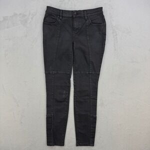 Free People Pants Womens Black Moto Stitch Skinny‎ Jeans Size 26